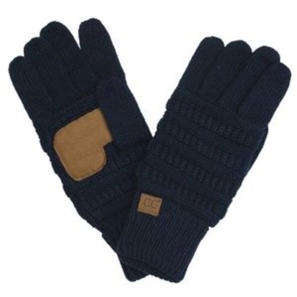 C.C 3pc Knit Warm Pom Beanie Gloves Scarves Set